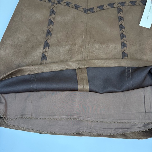 NWT Maeve Whipstitch A-Line Mini Skirt Brown Size XS Anthropologie - Picture 8 of 14